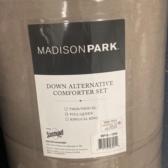 Madison Park Sarasota All Season Microcell Down Alternative Comforter Set, Taupe - Picture 7 of 7